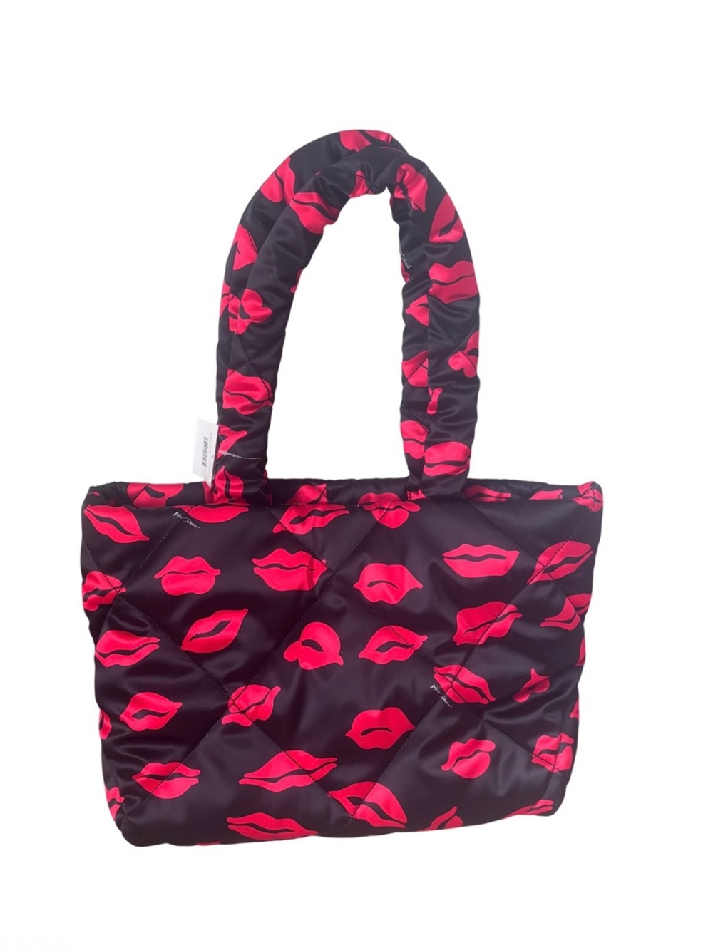 Betsey Johnson lip kiss print pillow quilted tote shoulder bag purse NWT - Picture 2 of 7